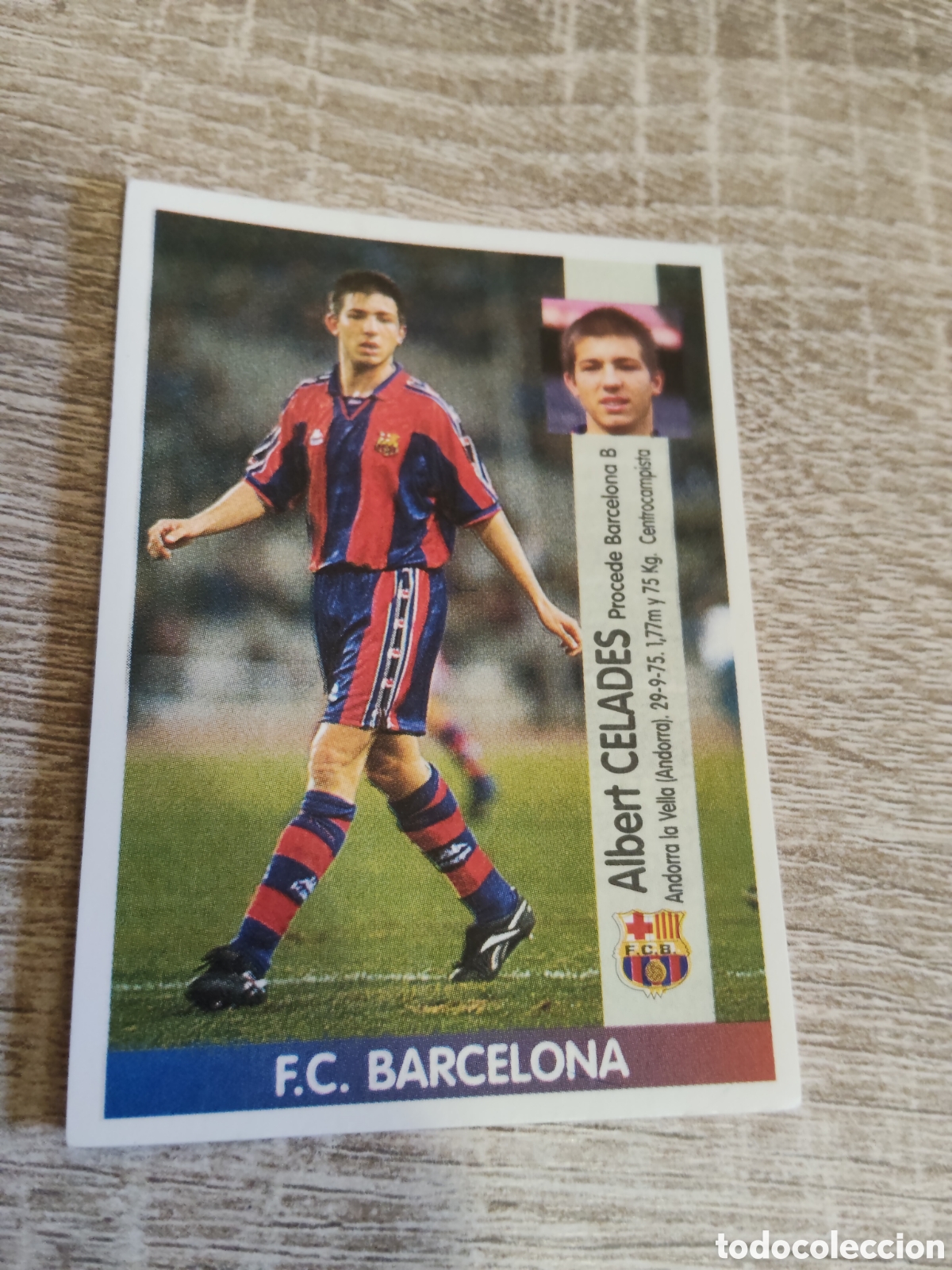 Fu&szlig;ball-Sticker: Panini liga 1996 1997 96 97 43 A Celades coloca Barcelona