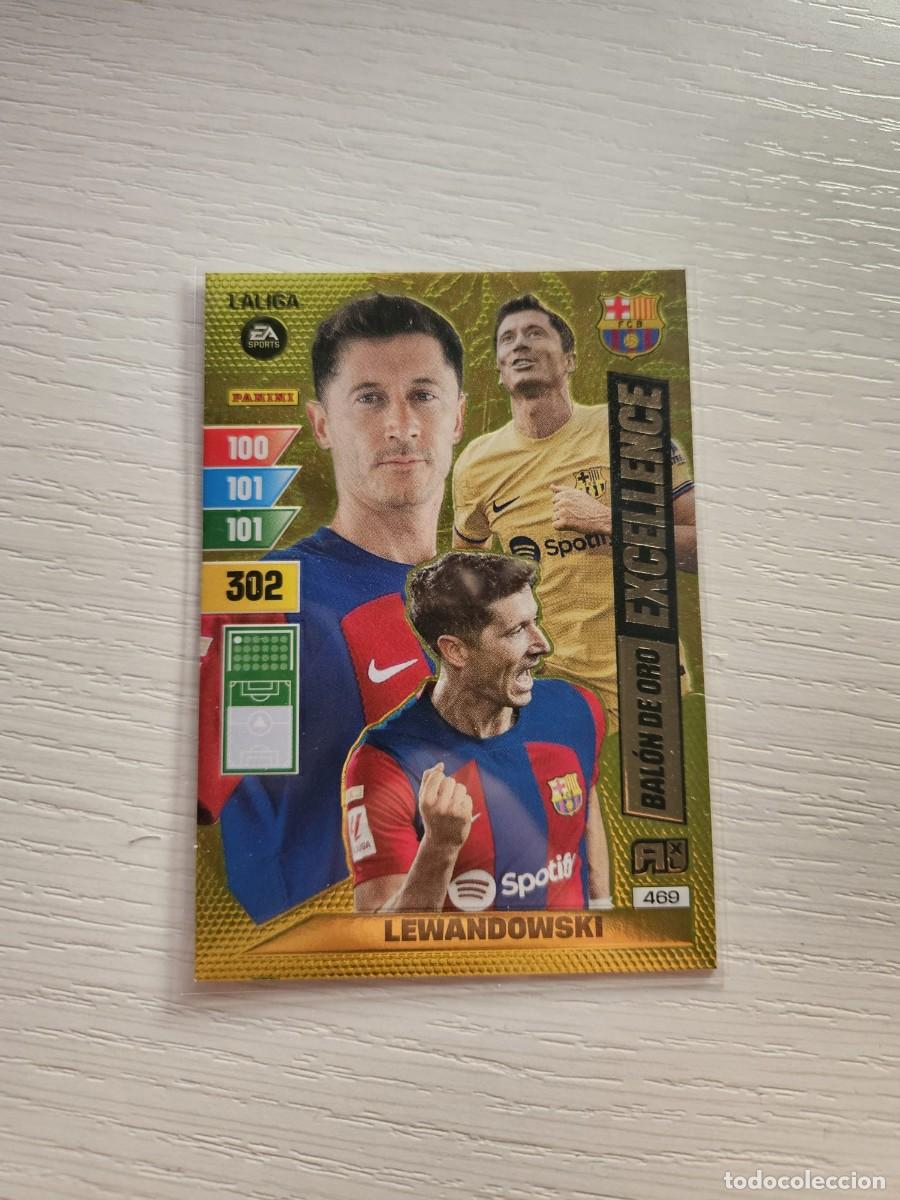 Cromos de F&uacute;tbol: LEWANDOWSKI BAL&Oacute;N DE ORO EXCELLENCE | ADRENALYN XL LALIGA 2023-24