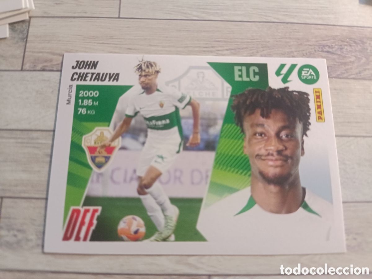 Cromos de F&uacute;tbol: 8 JOHN CHETAUYA ELCHE LIGA ESTE 2025 2026 PANINI 25 26 SIN PEGAR