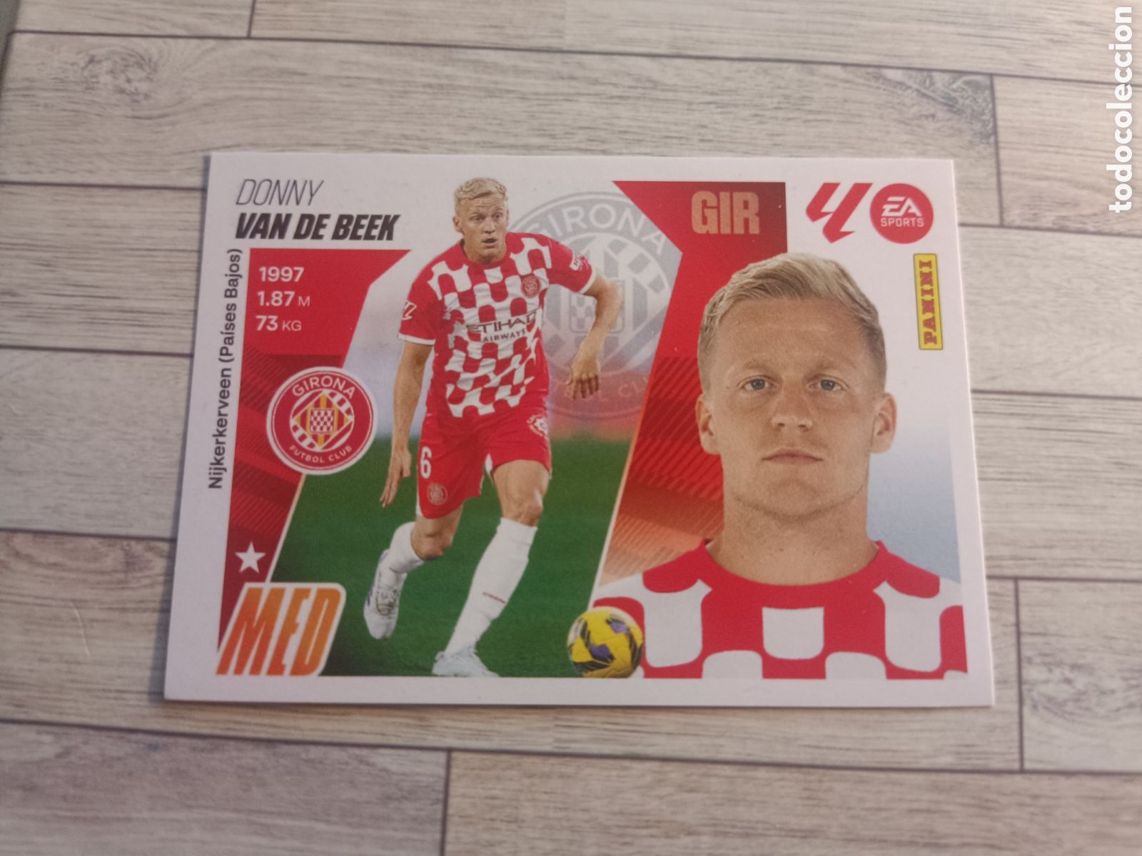 Cromos de F&uacute;tbol: 12 VAN DE BEEK GIRONA LIGA ESTE 2025 2026 PANINI 25 26 SIN PEGAR