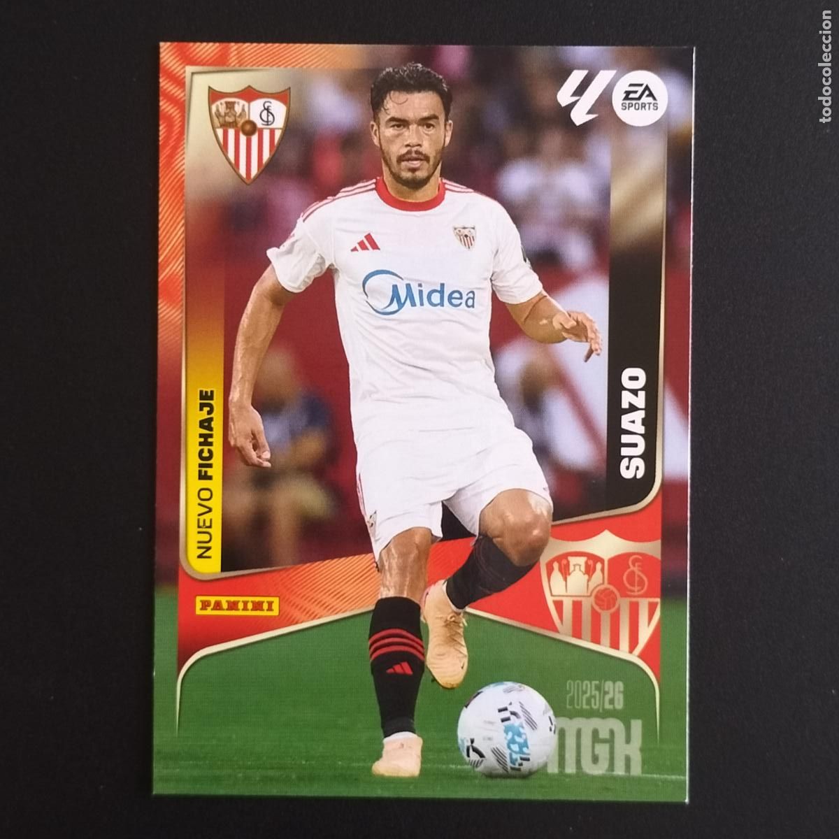 Cromos de F&uacute;tbol: MGK 460 SUAZO NUEVO FICHAJE SEVILLA CROMOS ALBUM MEGACRACKS LIGA FUTBOL 2025 2026 25 26
