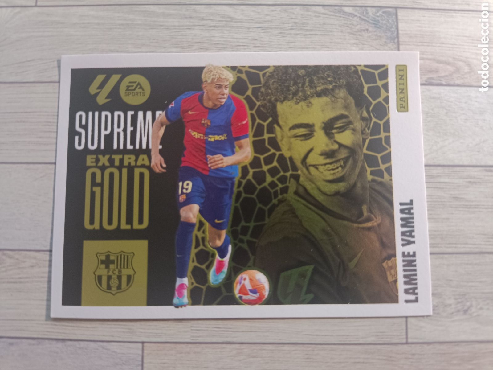 Cromos de F&uacute;tbol: L3 LAMINE YAMAL BARCELONA SUPREME EXTRA GOLD LIGA ESTE 2025 2026 PANINI 25 26 SIN PEGAR