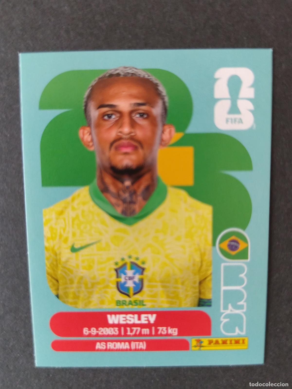 Football Stickers: BRA8 WESLEY 8 BRASIL MUNDIAL FIFA WORLD CUP 2026 STICKER PANINI SIN PEGAR