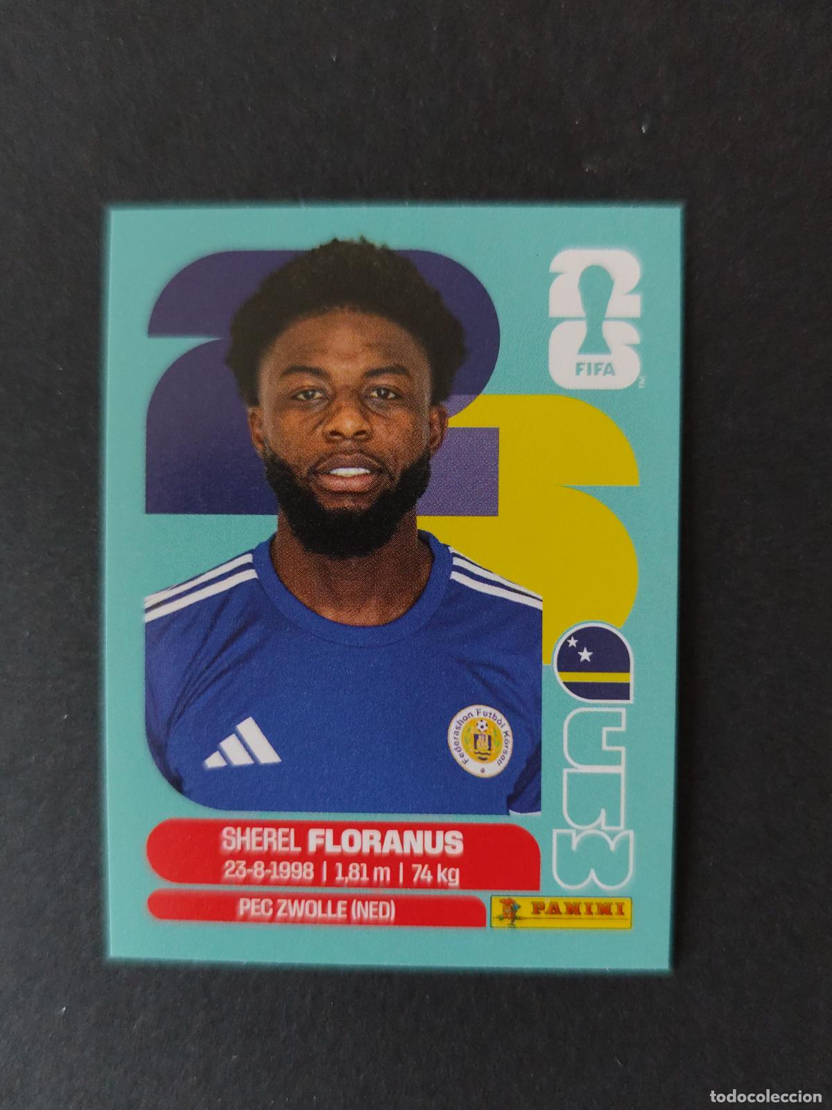 Cartes &agrave; collectionner de Football: CUW4 SHEREL FLORANUS 4 CURAZAO CURA&Ccedil;AO MUNDIAL FIFA WORLD CUP 2026 STICKER PANINI SIN PEGAR