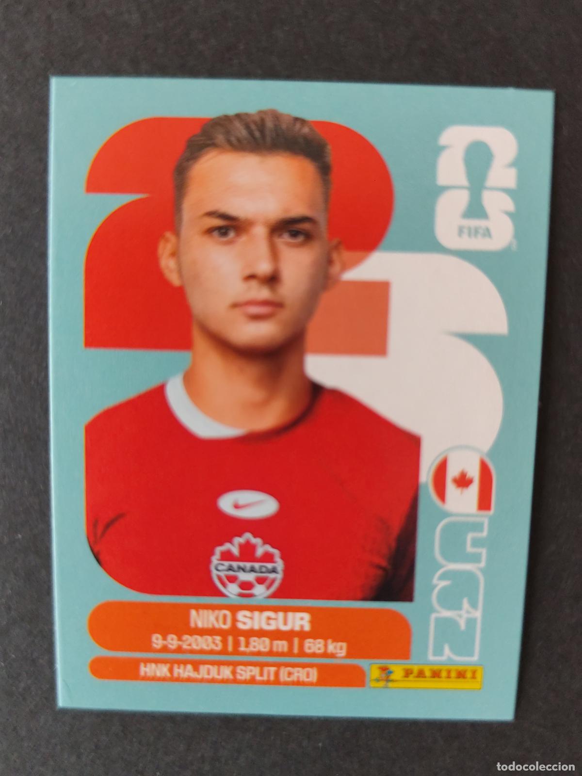 Cartes &agrave; collectionner de Football: CAN16 NIKO SIGUR 16 CANAD&Aacute; MUNDIAL FIFA WORLD CUP 2026 STICKER PANINI SIN PEGAR