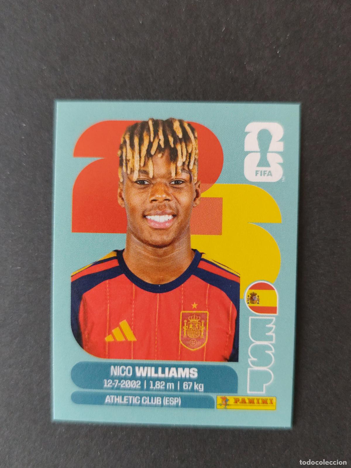 Cartes &agrave; collectionner de Football: ESP17 NICO WILLIAMS 17 ESPA&Ntilde;A MUNDIAL FIFA WORLD CUP 2026 STICKER PANINI SIN PEGAR