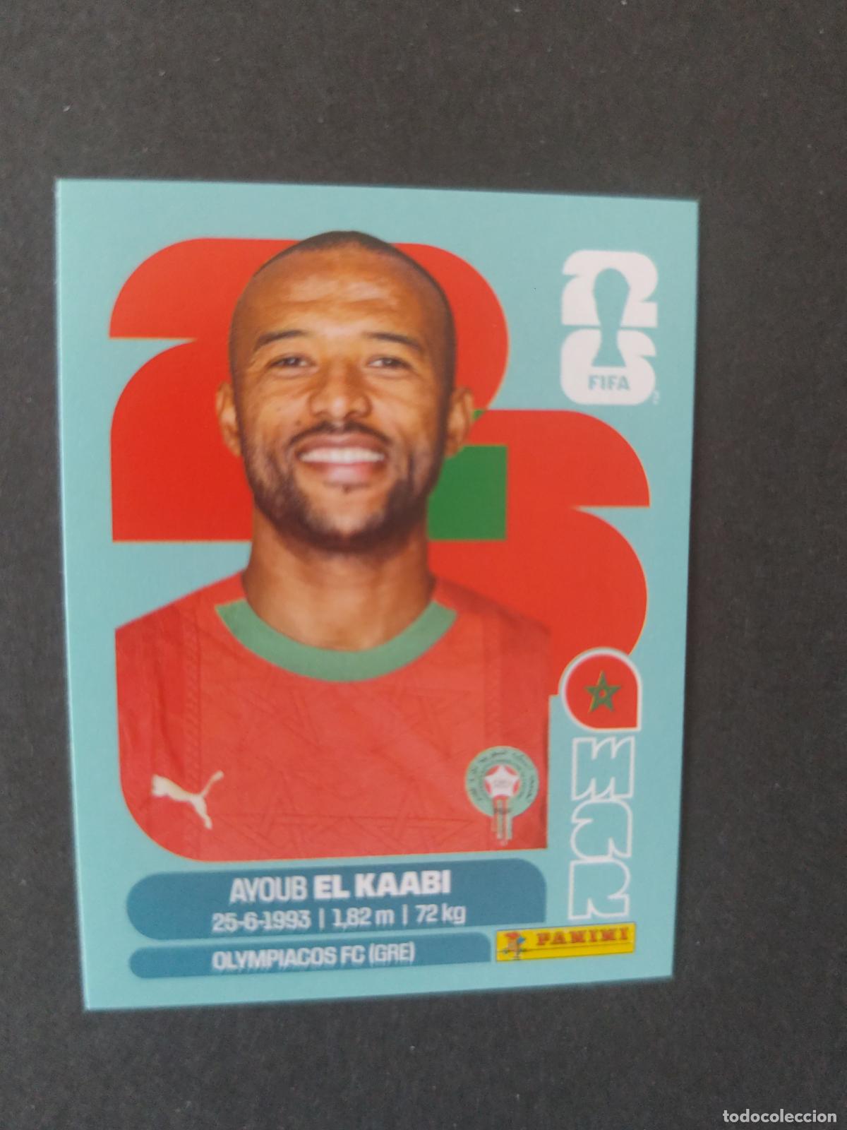 Cartes &agrave; collectionner de Football: MAR20 AYOUB EL KAABI 20 MARRUECOS MUNDIAL FIFA WORLD CUP 2026 STICKER PANINI SIN PEGAR