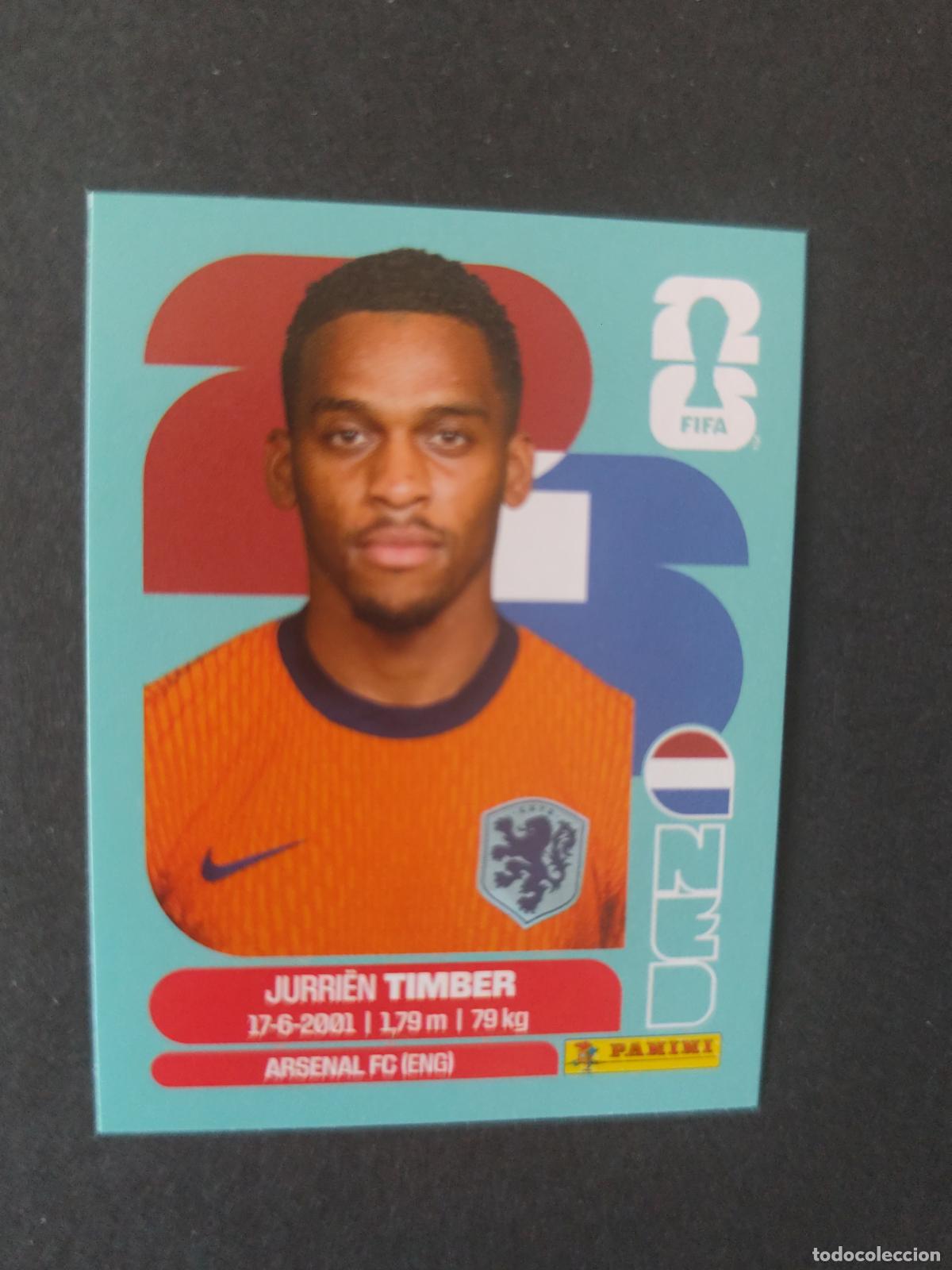 Figurine di Calcio: NED5 JURRI&Euml;N TIMBER 5 PA&Iacute;SES BAJOS HOLANDA MUNDIAL FIFA WORLD CUP 2026 STICKER PANINI SIN PEGAR