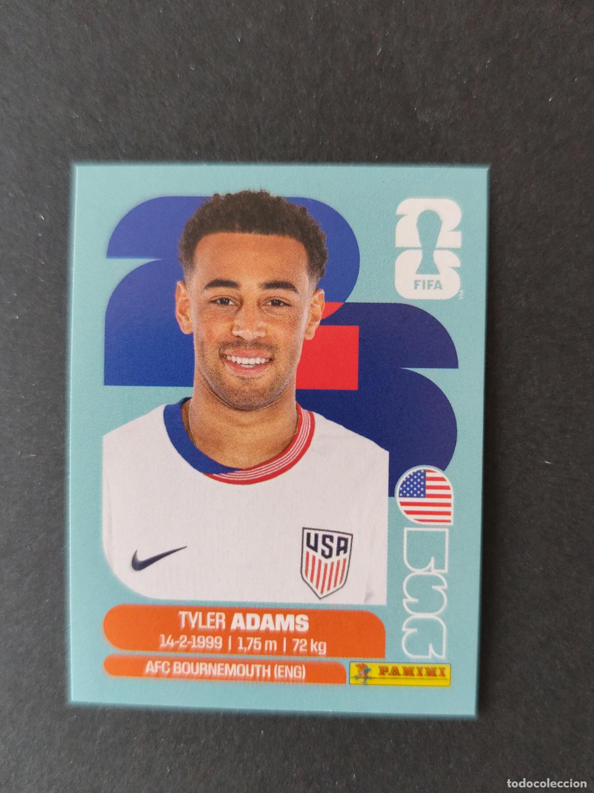 Cartes &agrave; collectionner de Football: USA8 TYLER ADAMS 8 ESTADOS UNIDOS USA MUNDIAL FIFA WORLD CUP 2026 STICKER PANINI SIN PEGAR