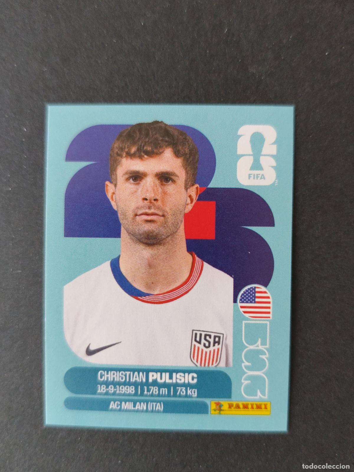 Cartes &agrave; collectionner de Football: USA16 CHRISTIAN PULISIC 16 ESTADOS UNIDOS USA MUNDIAL FIFA WORLD CUP 2026 STICKER PANINI SIN PEGAR