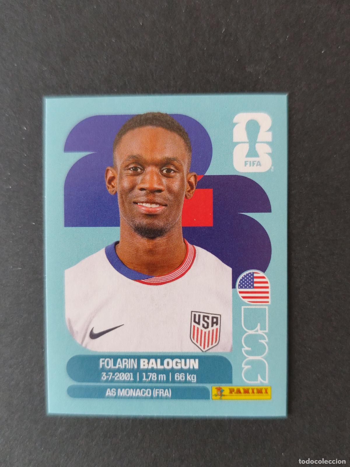 Cartes &agrave; collectionner de Football: USA20 FOLARIN BALOGUN 20 ESTADOS UNIDOS USA MUNDIAL FIFA WORLD CUP 2026 STICKER PANINI SIN PEGAR