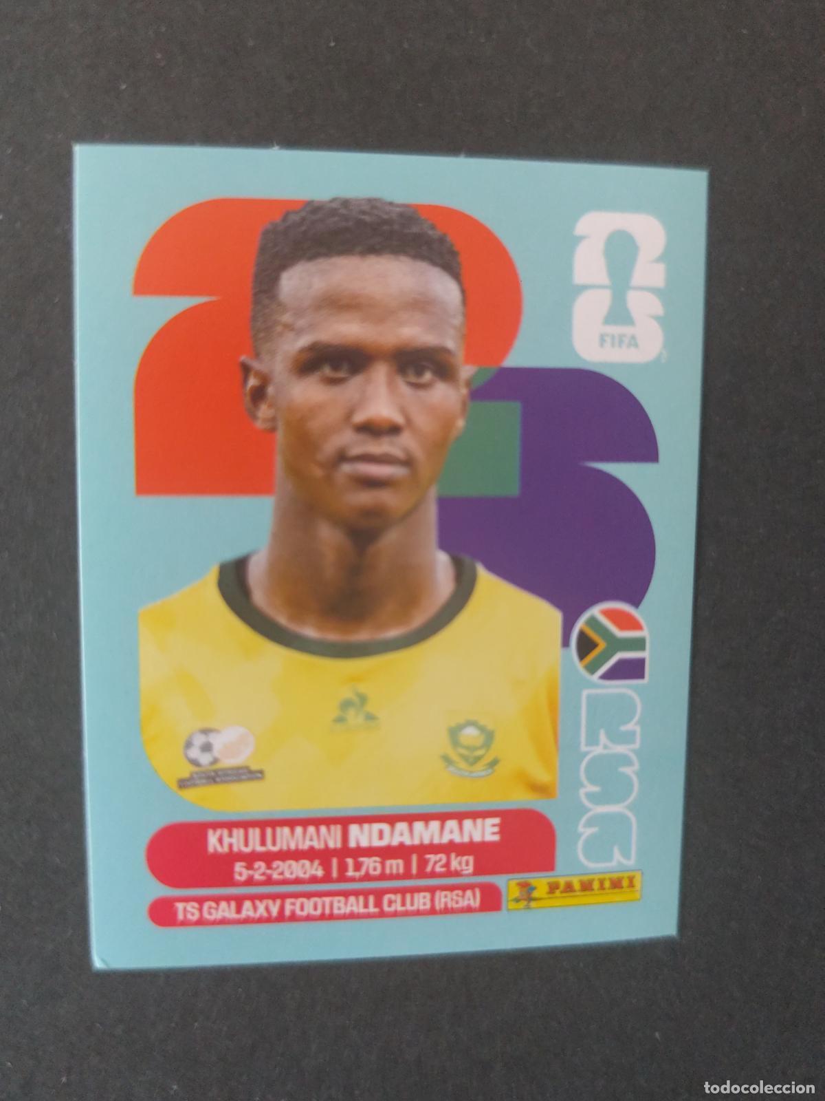 Cartes &agrave; collectionner de Football: RSA7 KHULUMANI NDAMANE 7 SUD&Aacute;FRICA MUNDIAL FIFA WORLD CUP 2026 STICKER PANINI SIN PEGAR