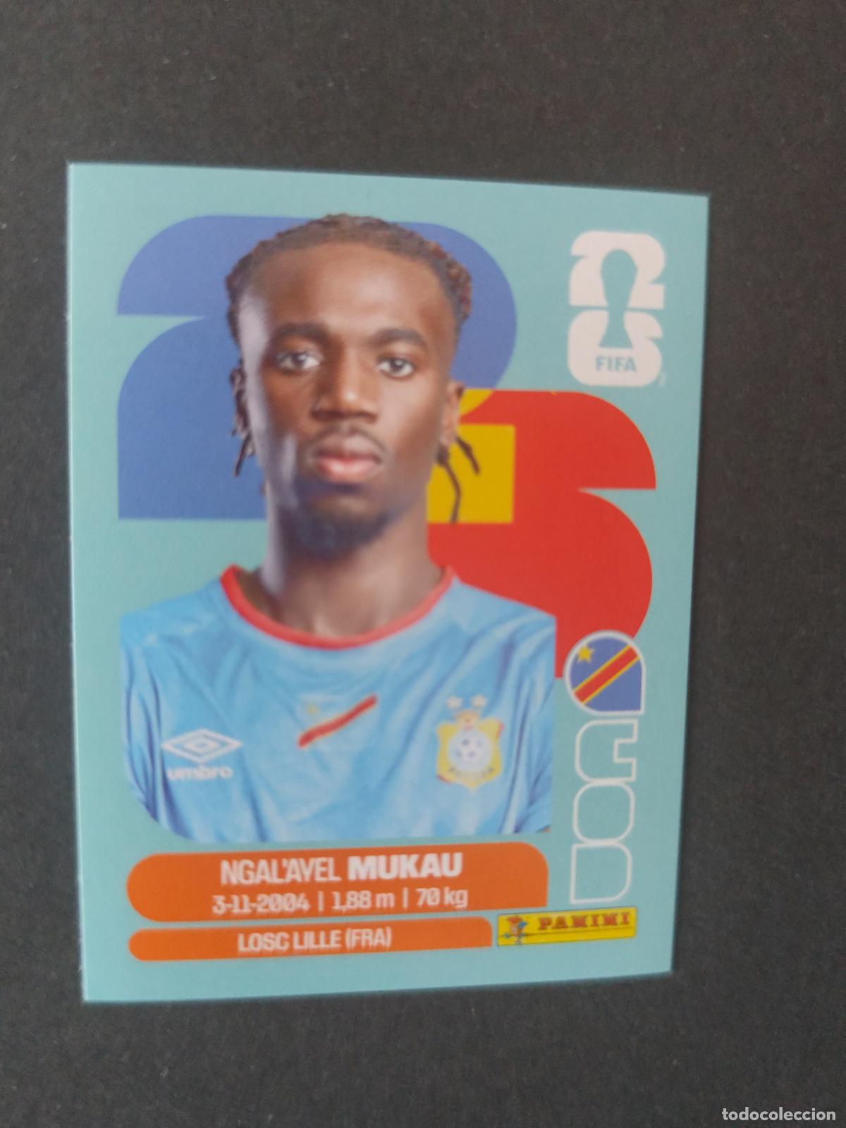 Cartes &agrave; collectionner de Football: COD9 NGAL'AYEL MUKAU 9 CONGO MUNDIAL FIFA WORLD CUP 2026 STICKER PANINI SIN PEGAR