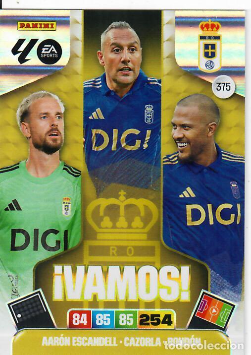 Cromos de F&uacute;tbol: PANINI ADRENALYN - LIGA 2025-26 (25 - 26) - N&ordm; 375 VAMOS - ESCANDELL, CAZORLA, ROND&Oacute;N - OVIEDO