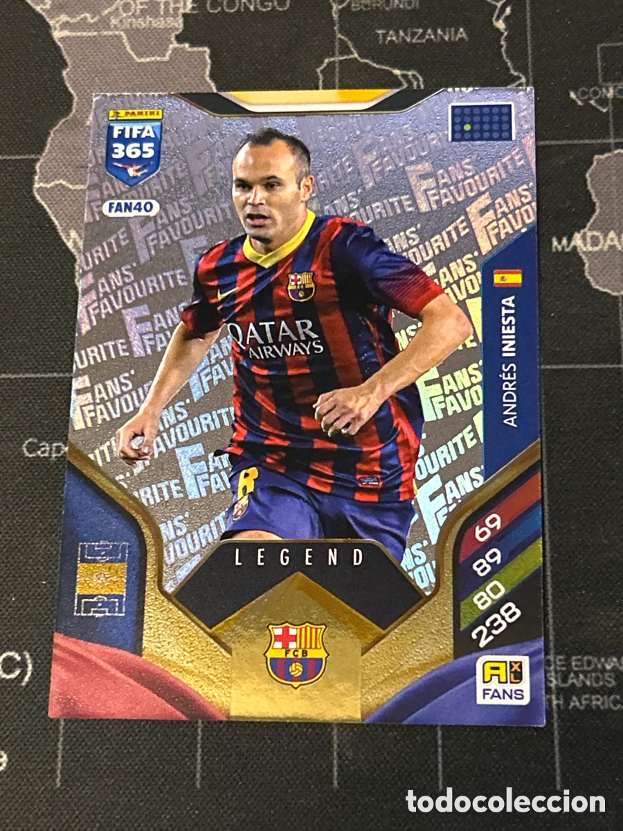 Cromos de F&uacute;tbol: FAN40 ANDRES INIESTA (BARCELONA) FANS FAVOURITE LEGEND PANINI ADRENALYN XL FIFA 365 2026 26