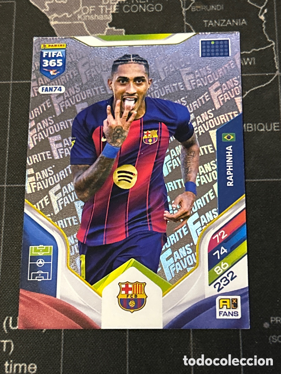 Cromos de F&uacute;tbol: FAN74 RAPHINHA (BARCELONA) FANS FAVOURITE PANINI ADRENALYN XL FIFA 365 2026 26