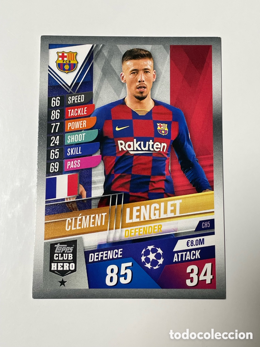 Cromos de F&uacute;tbol: Cl&eacute;ment Lenglet F. C. Barcelona Topps Match Attax 2019/20 #CH5