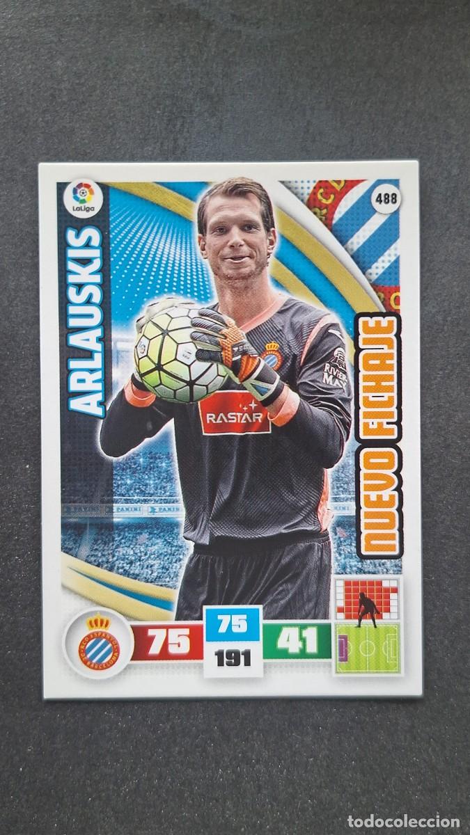 Cromos de F&uacute;tbol: L1 ARLAUSKIS R. C. D. ESPA&Ntilde;OL 488 NUEVO FICHAJE PANINI ADRENALYN XL LIGA 2015/16 15 16