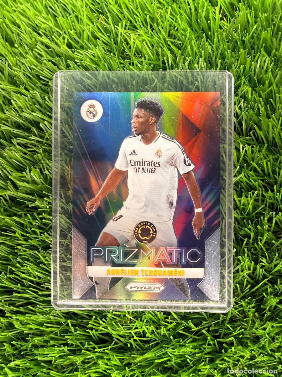 Cromos de F&uacute;tbol: N&ordm; 23 Aur&eacute;lien Tchouam&eacute;ni Prizmatic Real Madrid CF Panini Prizm Mundial Clubes 2025