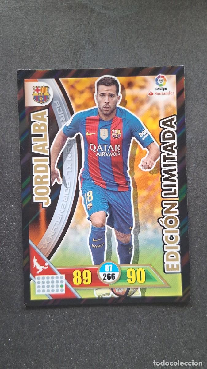 Cromos de F&uacute;tbol: L1 JORDI ALBA F. C. BARCELONA EDICION LIMITADA PANINI ADRENALYN XL LIGA 2016/17 16 17