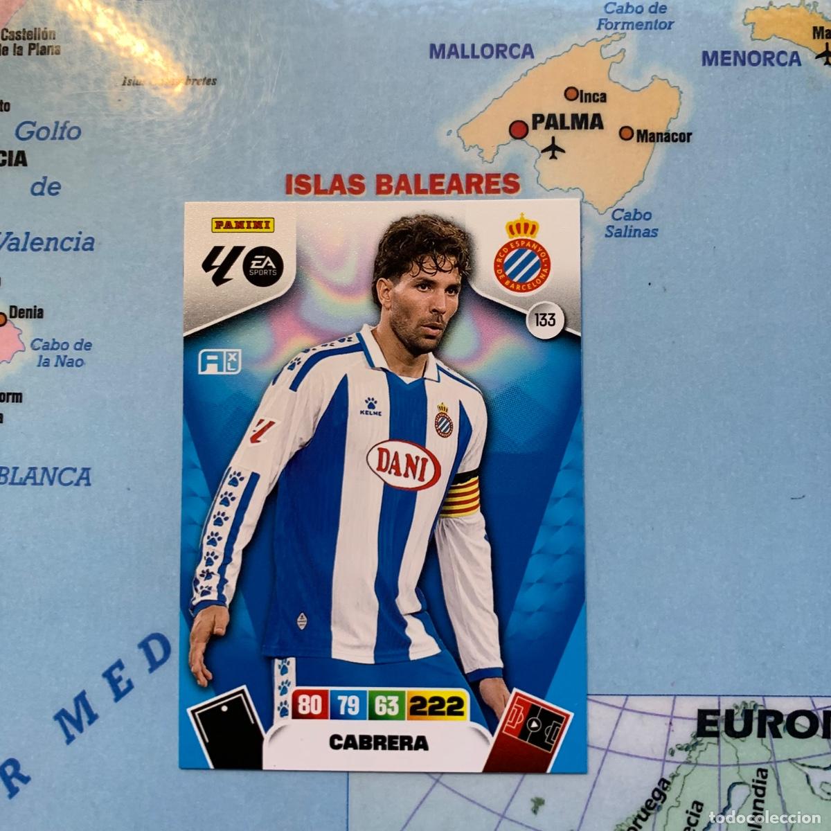 Cartes &agrave; collectionner de Football: Cabrera n&uacute;mero 133 del Espa&ntilde;ol cromo adrenalyn XL 25-26 2025-2026