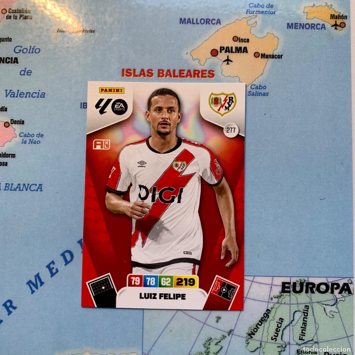 Cartes &agrave; collectionner de Football: Luis Felipe n&uacute;mero 277 del Rayo Vallecano cromo adrenalyn XL 25-26 2025-2026
