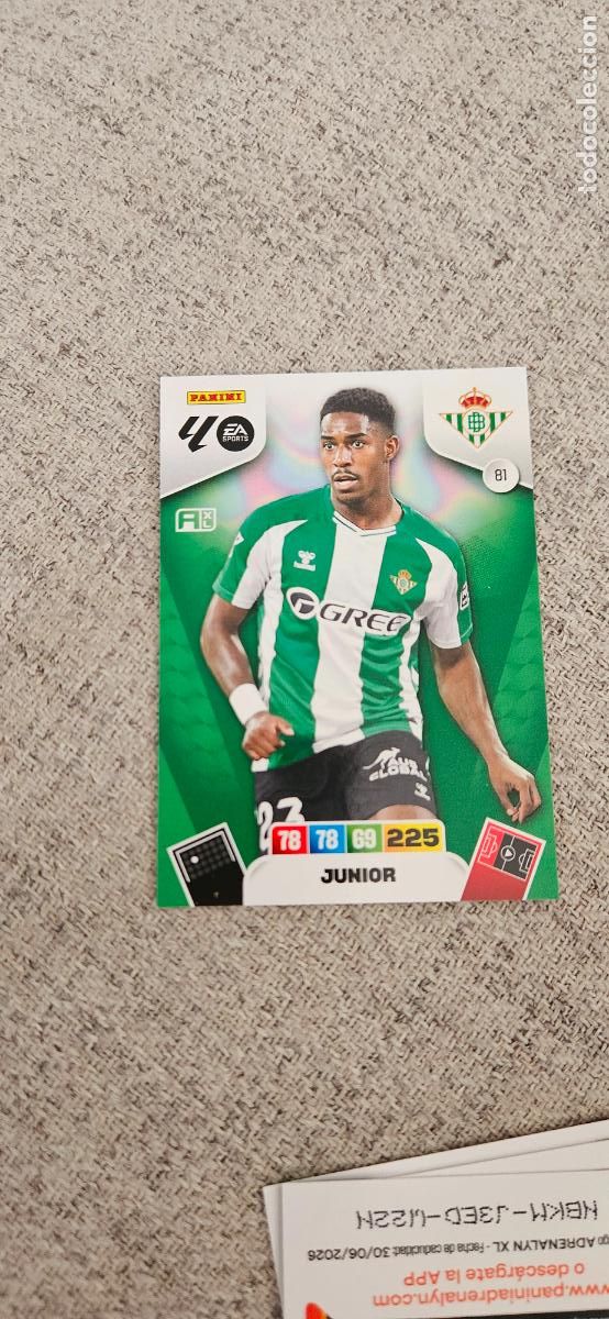 Cromos de Futebol: betis 81 junior adrenalyn 2025 2026 25 26 trading card