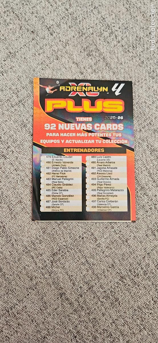 Cromos de F&uacute;tbol: listado seg&uacute;nda edicci&oacute;n actualizaci&oacute;n unico adrenalyn 2025 2026 25 26 trading card