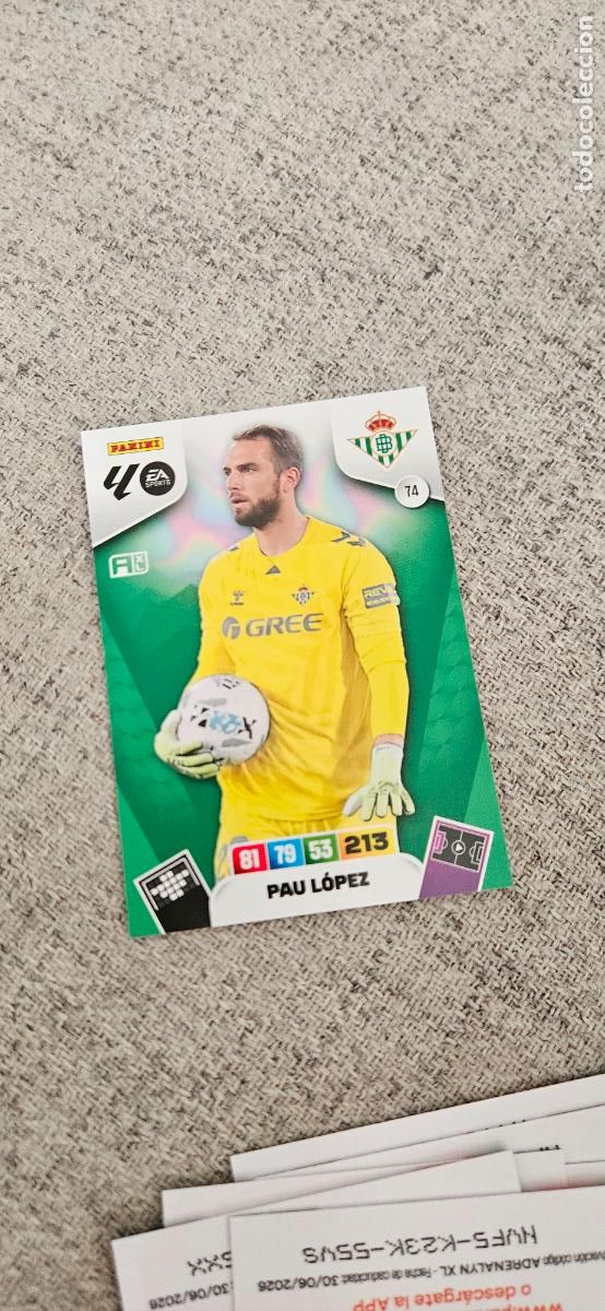 Cartes &agrave; collectionner de Football: betis 74 pau lopez adrenalyn 2025 2026 25 26 trading card