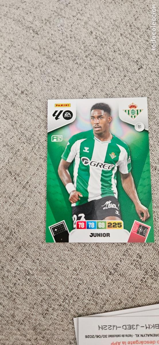 Cromos de Futebol: betis 81 junior adrenalyn 2025 2026 25 26 trading card