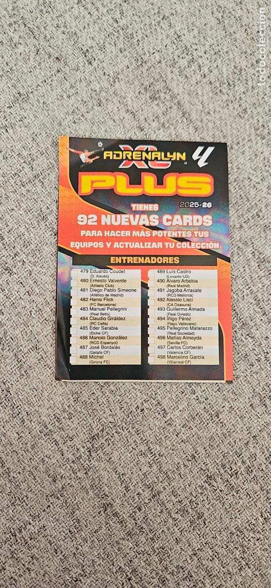 Cromos de Futebol: listado seg&uacute;nda edicci&oacute;n actualizaci&oacute;n unico adrenalyn 2025 2026 25 26 trading card