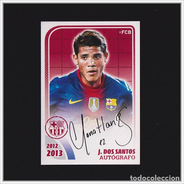 Cartes &agrave; collectionner de Football: COLECCI&Oacute;N OFICIAL BARCELONA 2012 2013 12 13 PANINI JONATHAN DOS SANTOS AUTOGRAFO 128 LIGA BAR&Ccedil;A