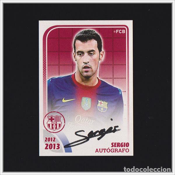 Cromos de F&uacute;tbol: COLECCI&Oacute;N OFICIAL BARCELONA 2012 2013 12 13 PANINI SERGIO BUSQUETS AUTOGRAFO 92 ALBUM LIGA BAR&Ccedil;A