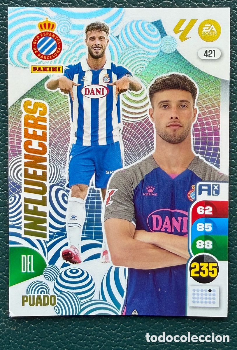 Fu&szlig;ball-Sticker: 421 PUADO RCD ESPANYOL INFLUENCERS FICHAS ALBUM ADRENALYN XL 2024 2025 24 25