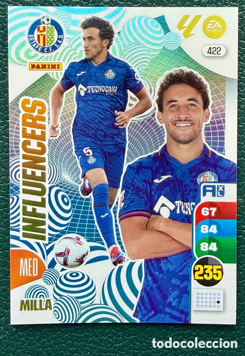 Fu&szlig;ball-Sticker: 422 MILLA GETAFE CF INFLUENCERS FICHAS ALBUM ADRENALYN XL 2024 2025 24 25