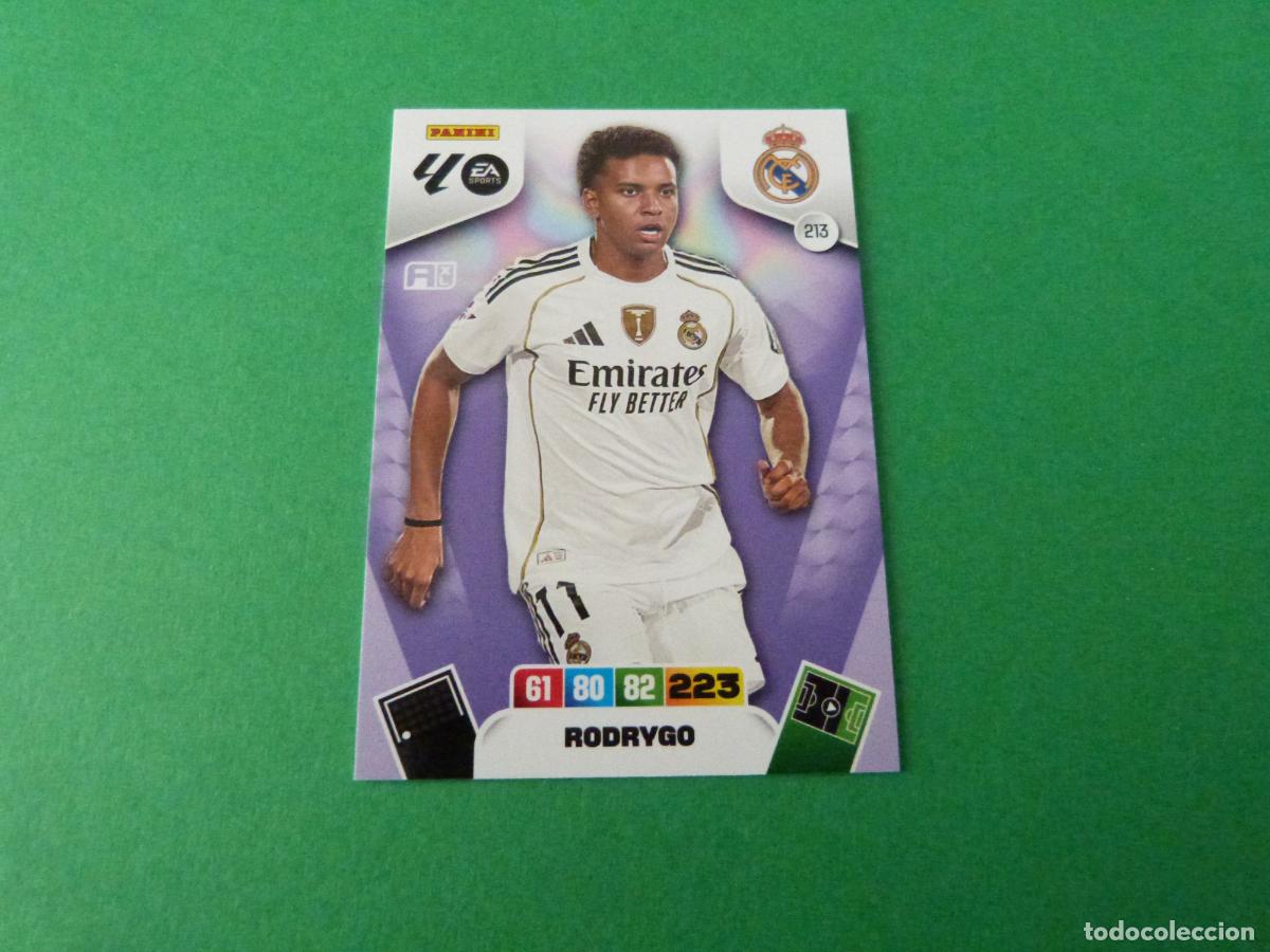 Figurine di Calcio: TRADING CARD FUTBOL RODRYGO REAL MADRID C.F. N&ordm; 213 LIGA ADRENALYN XL 2025-2026/25-26 PANINI