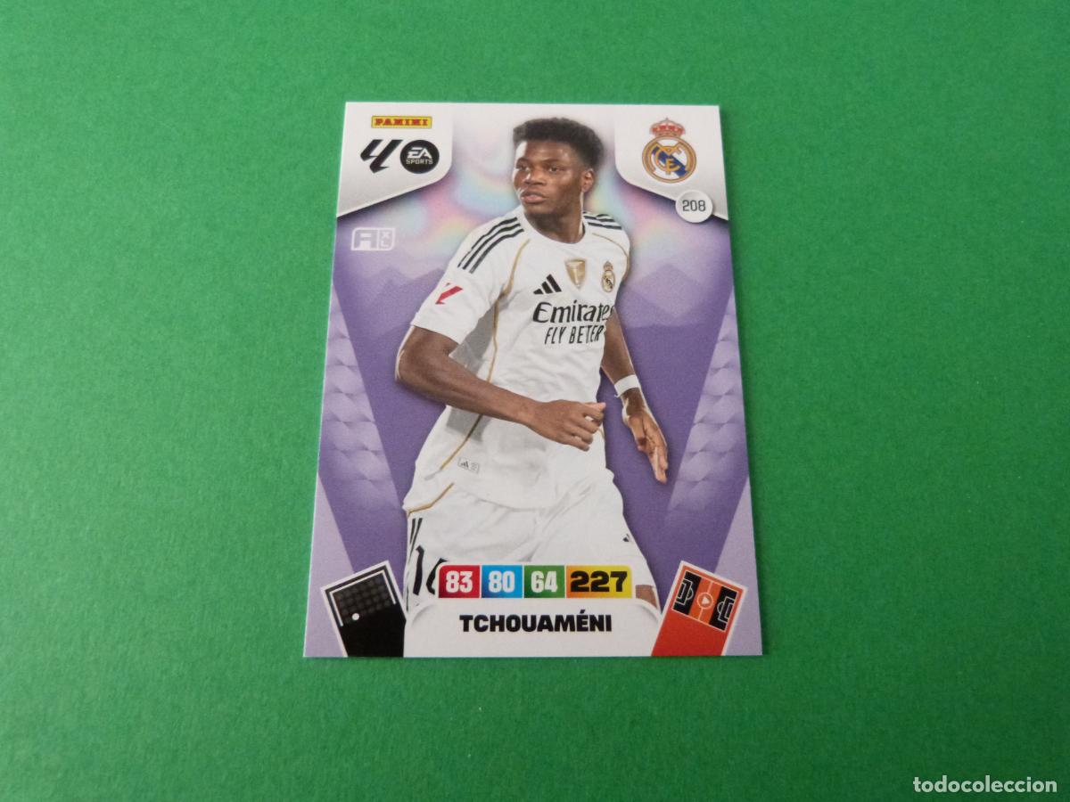 Figurine di Calcio: TRADING CARD FUTBOL TCHOUAMENI REAL MADRID C.F. N&ordm; 208 LIGA ADRENALYN XL 2025-2026/25-26 PANINI