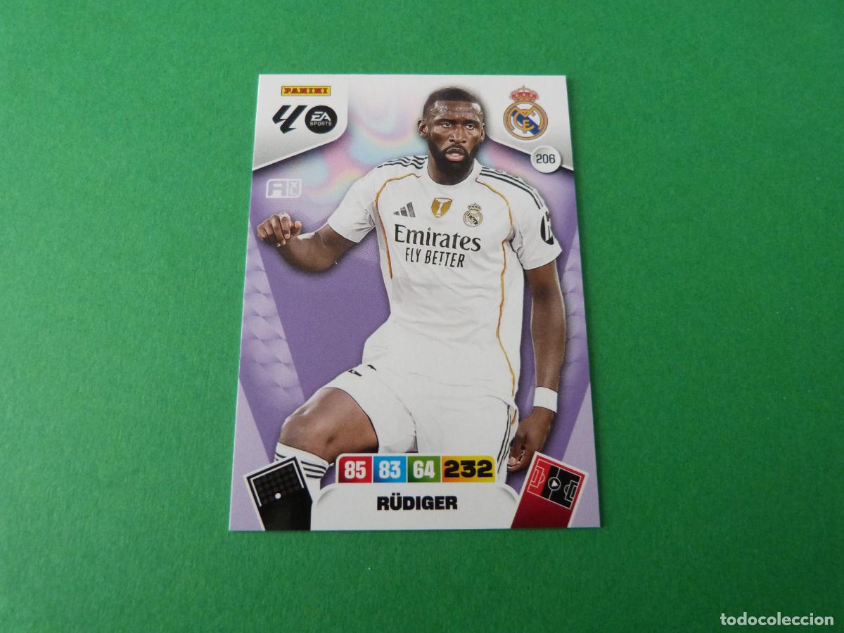 Figurine di Calcio: TRADING CARD FUTBOL R&Uuml;DIGER REAL MADRID C.F. N&ordm; 206 LIGA ADRENALYN XL 2025-2026/25-26 PANINI