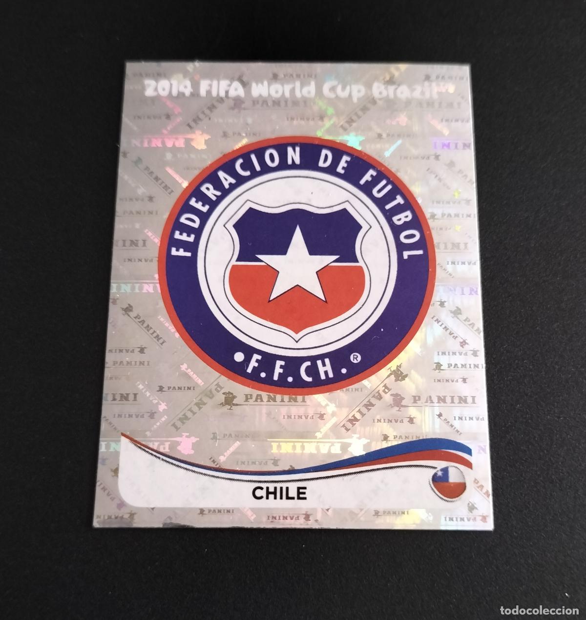Cromos de F&uacute;tbol: 146 ESCUDO LOGO VERSION LETRAS CHILE CROMOS ALBUM MUNDIAL FUTBOL 14 FIFA WORLD CUP BRASIL 2014