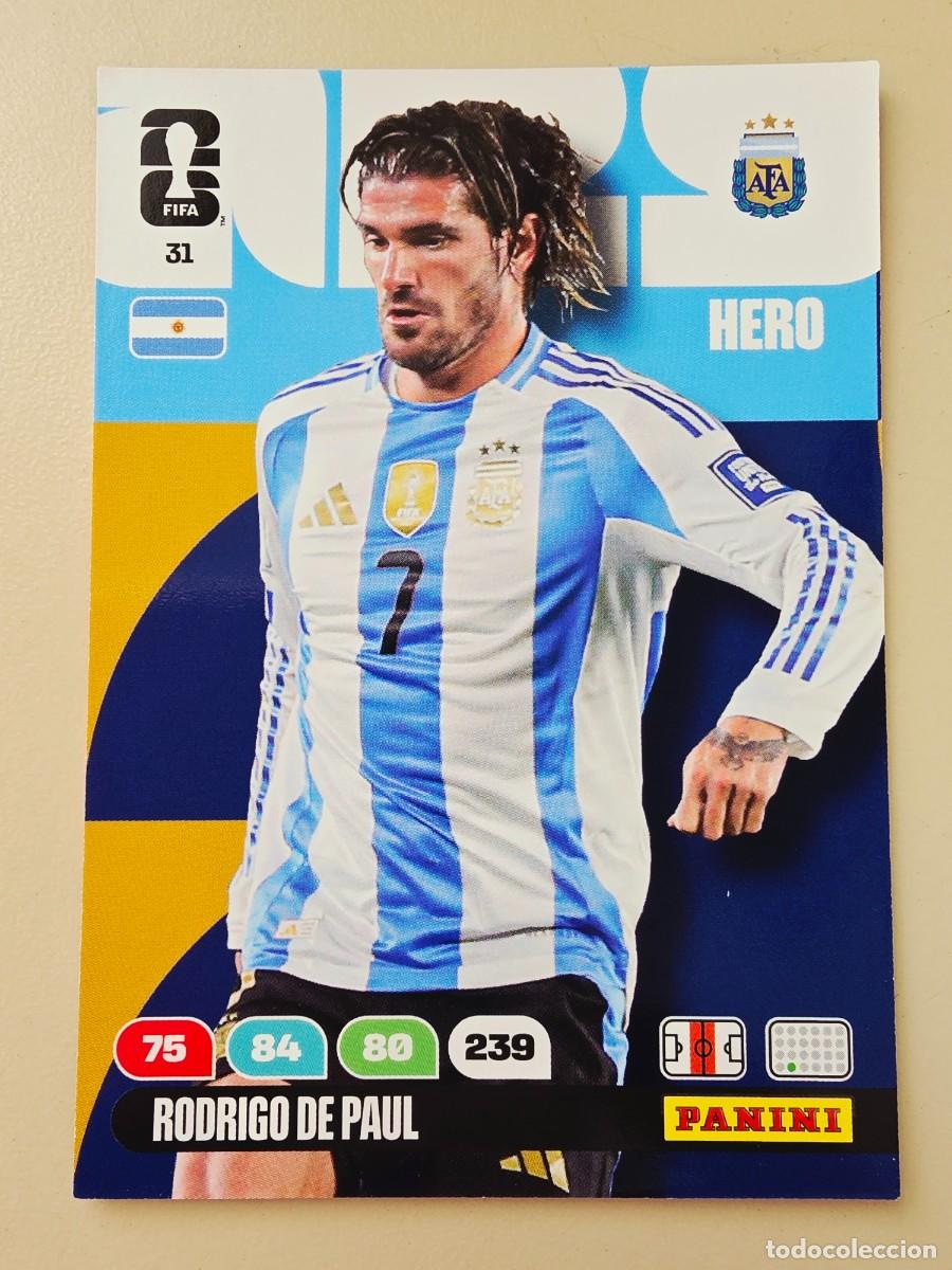 Cromos de F&uacute;tbol: 31 Rodrigo de Paul, Hero, Argentina, Adrenalyn XL Fifa World Cup 2026 Mundial 26