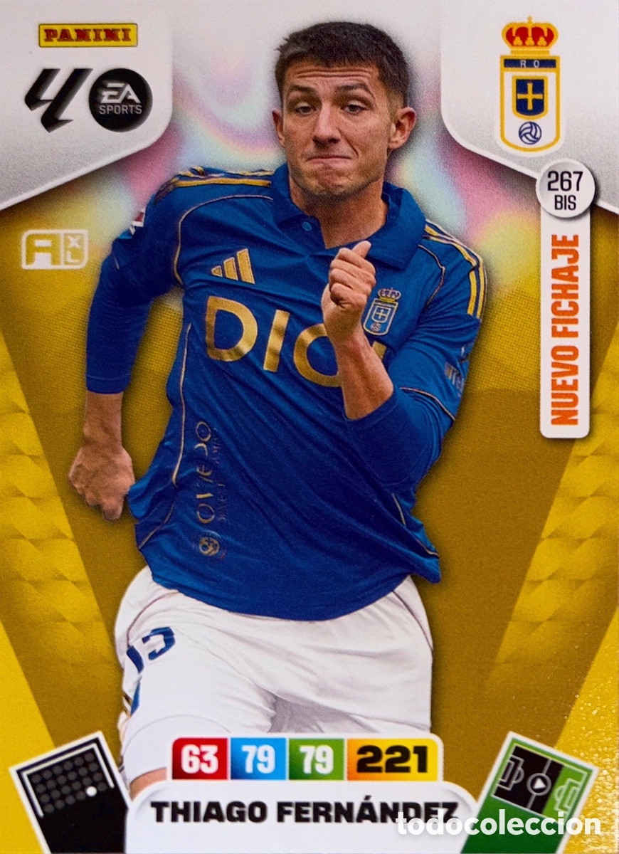 Cromos de F&uacute;tbol: 267 BIS Thiago Fern&aacute;ndez (R. OVIEDO) ADRENALYN XL LIGA 2025/26 (PANINI)