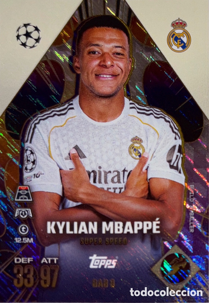 Cromos de F&uacute;tbol: BAB 8. Kylian Mbapp&eacute; (Real Madrid CF)- MATCH ATTAX EXTRA CHAMPIONS LEAGUE 2025/26