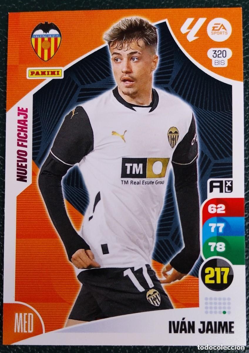 Cromos de F&uacute;tbol: 320 BIS IVAN JAIME VALENCIA CF NUEVO FICHAJE FICHAS ALBUM ADRENALYN XL 2024 2025 24 25