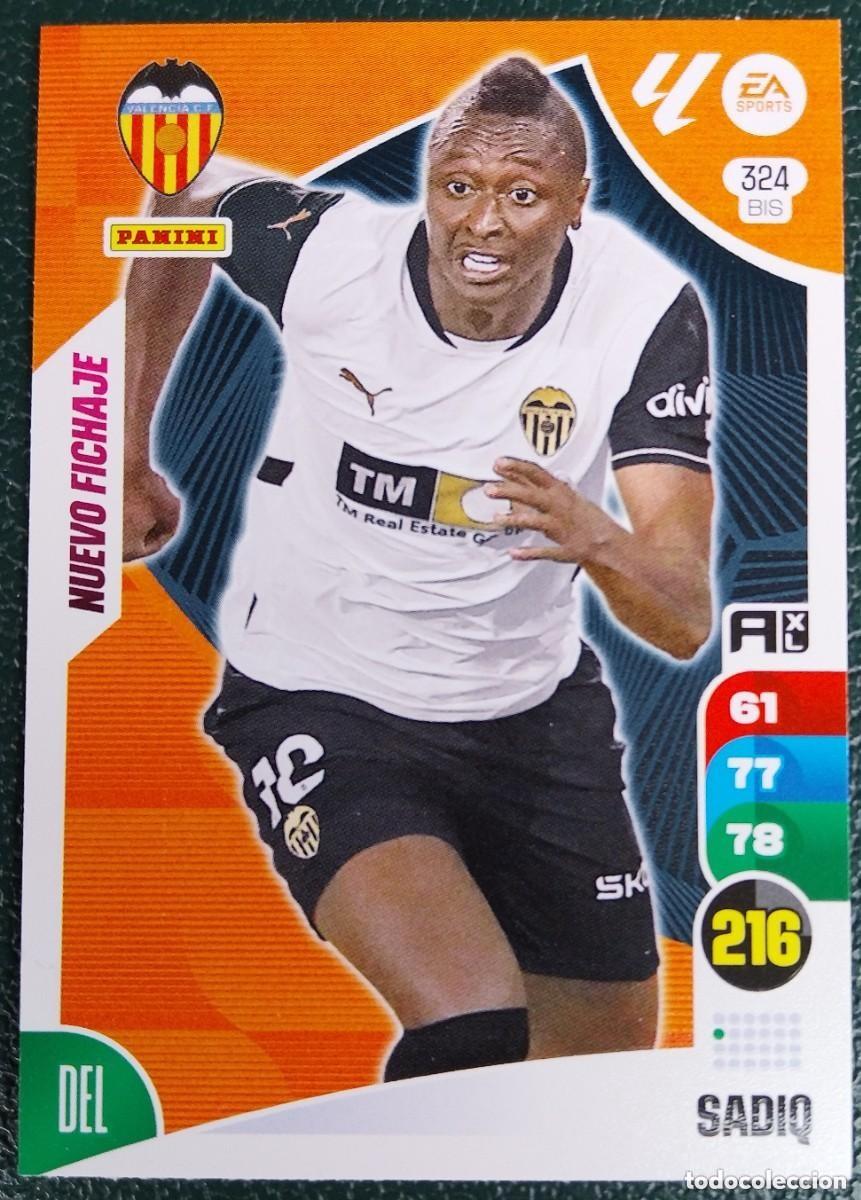 Cromos de F&uacute;tbol: 324 BIS SADIQ VALENCIA CF NUEVO FICHAJE FICHAS ALBUM ADRENALYN XL 2024 2025 24 25