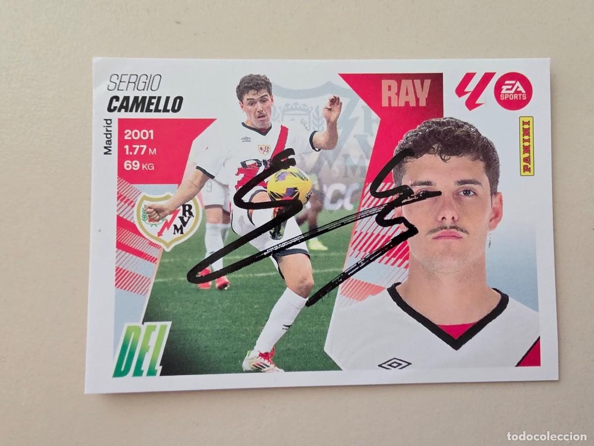 Cromos de F&uacute;tbol: Cromo firmado de Sergio Camello con aut&oacute;grafo, Rayo Vallecano