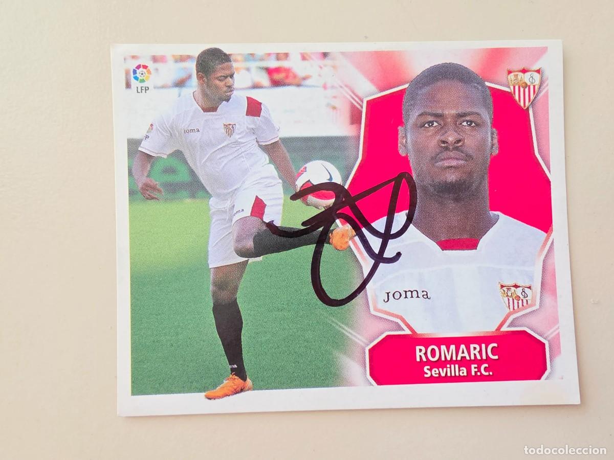 Cromos de F&uacute;tbol: Cromo firmado de Romaric con aut&oacute;grafo, Sevilla FC