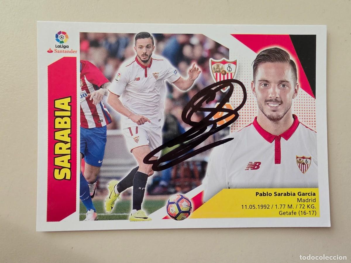 Cromos de F&uacute;tbol: Cromo firmado de Pablo Sarabia con aut&oacute;grafo, Sevilla FC