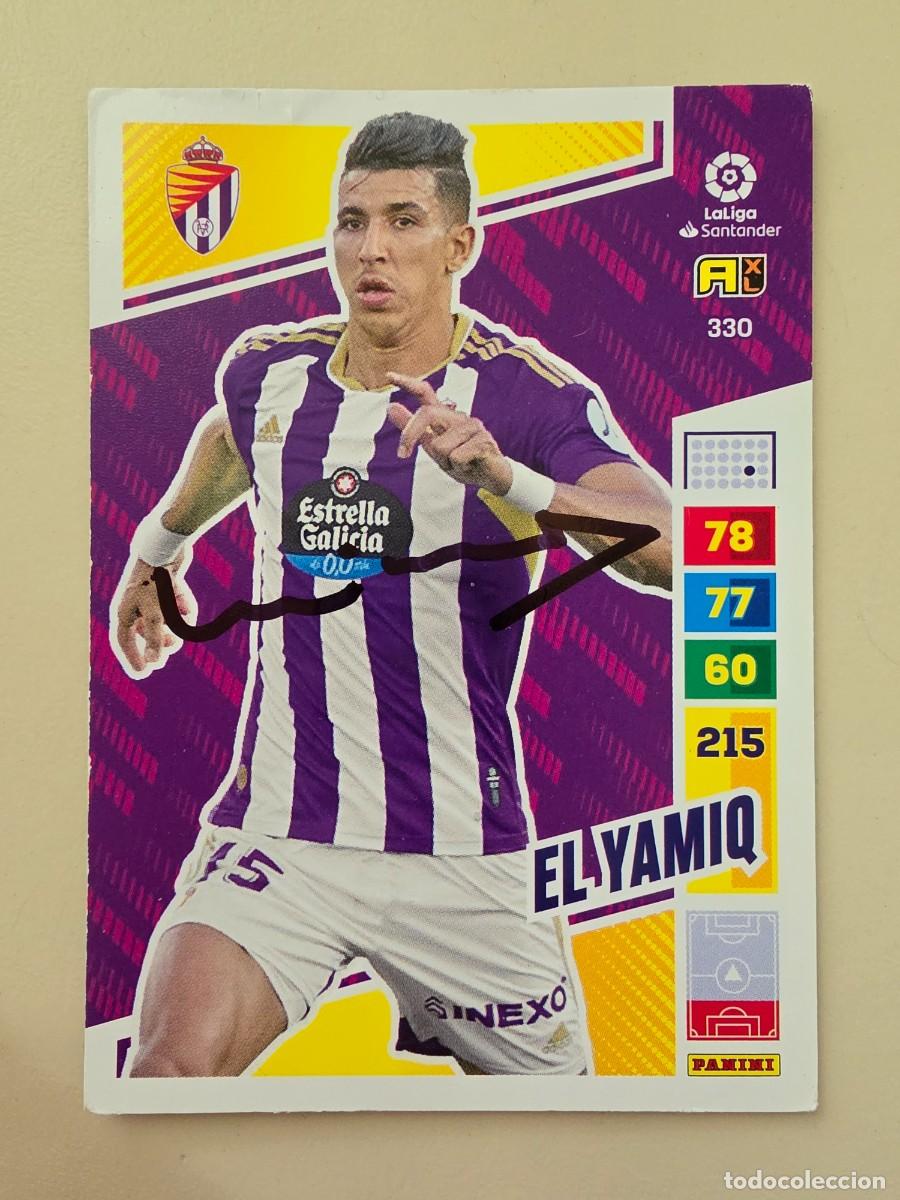 Cromos de F&uacute;tbol: Cromo firmado de El Yamiq con aut&oacute;grafo, Real Valladolid, Real Zaragoza