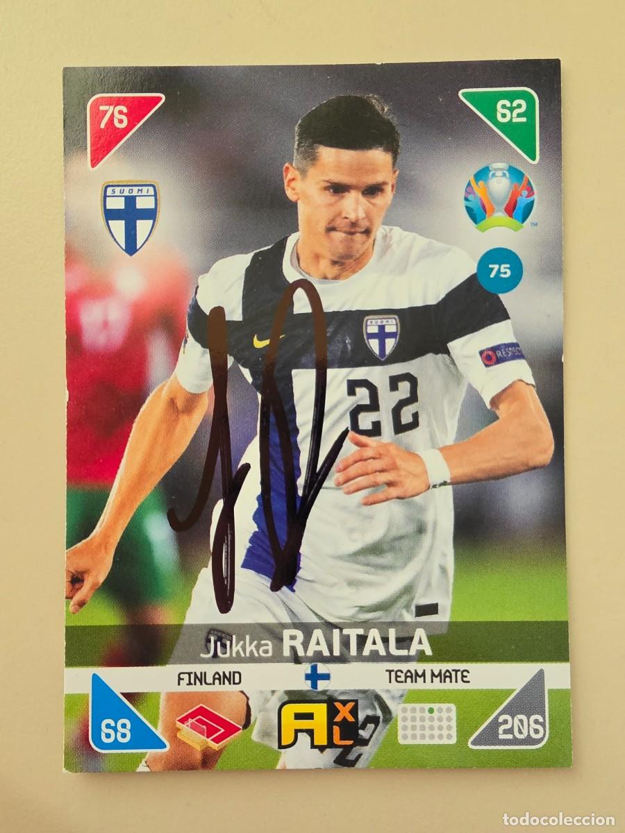 Cromos de F&uacute;tbol: Cromo firmado de Jukka Raitala con aut&oacute;grafo, Finlandia, CA Osasuna
