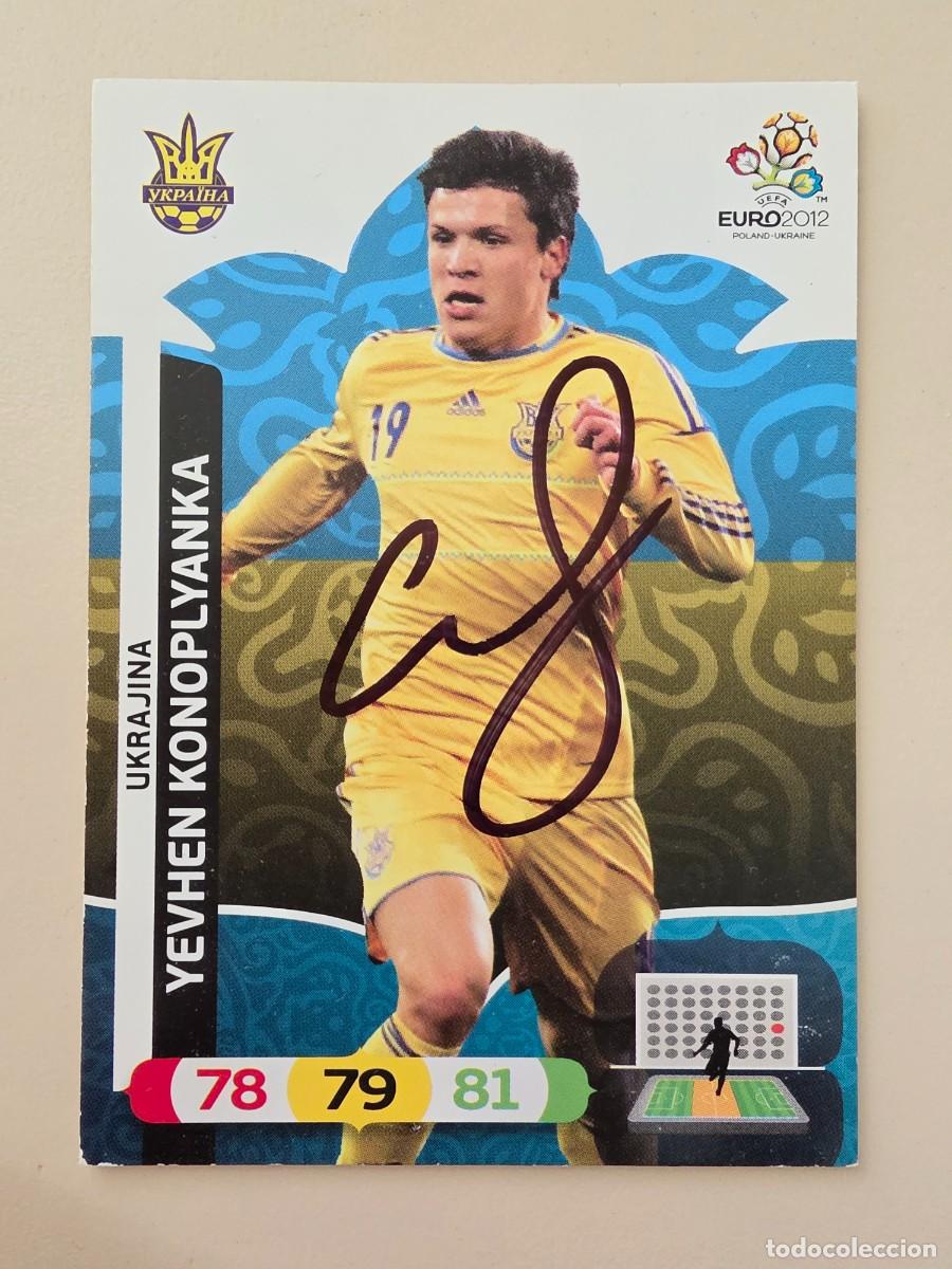 Cromos de F&uacute;tbol: Cromo firmado de Konoplyanka con aut&oacute;grafo, Ucrania, Sevilla FC